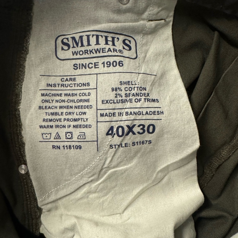 Smiths Men's Dark Olive work pants NWT - Picture 3 of 6